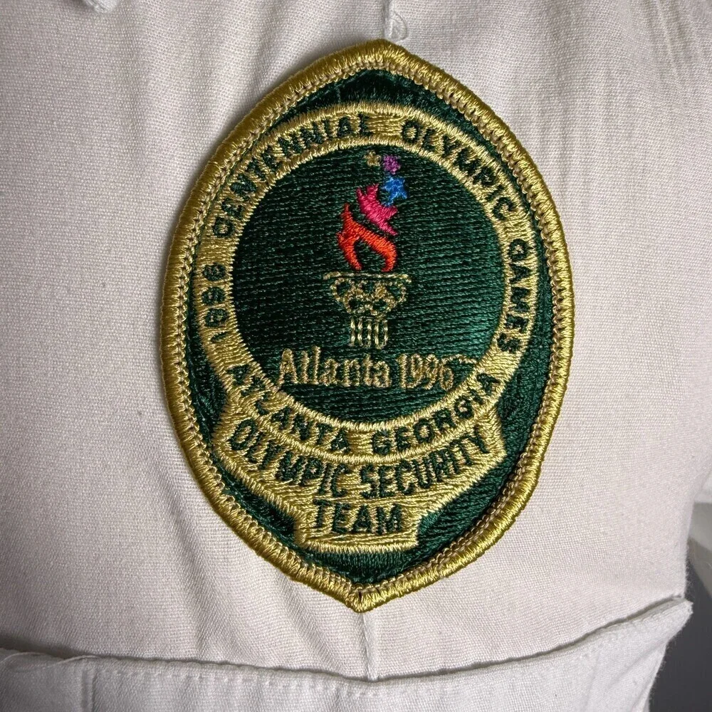 VINTAGE OLYMPICS 1996 ATLANTA SECURITY UNIFORM SHIRT LION APPAREL Sz Medium